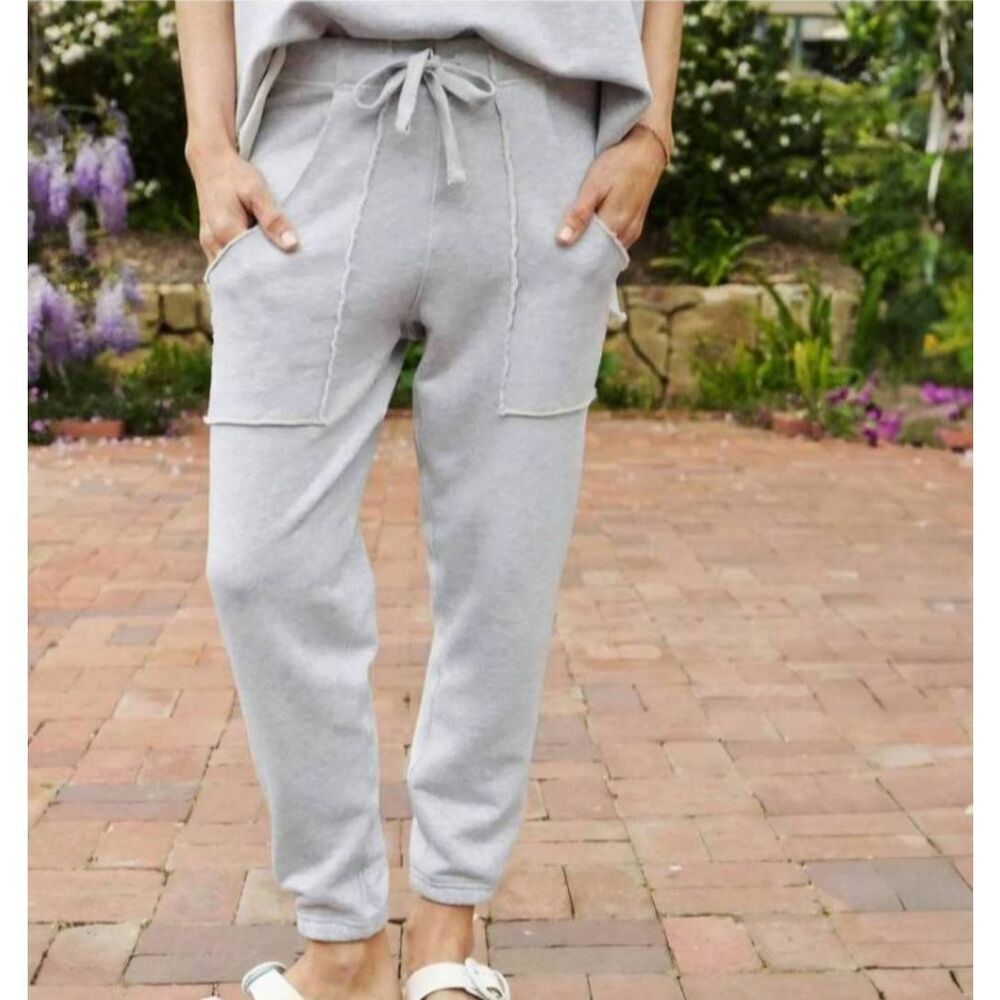 Frank & Eileen EAMON Triple Fleece Jogger in Grey Melange sz Medium